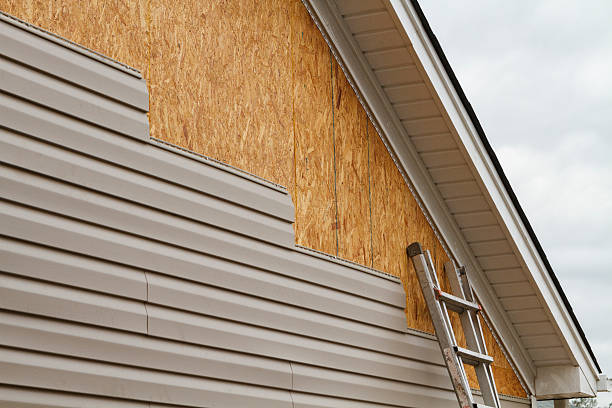 Professional Vinyl Siding technician working in Champlain, VA